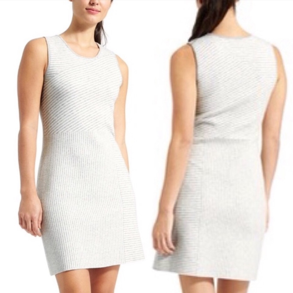 Athleta | Tank Sweater Dgyst Dress Gray Stripes
